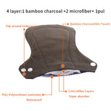 10pcs Organic Bamboo Charcoal Washable Hygiene Menstrual Pads Heavy Flow Sanitary Pads Lady Cloth Pad Reusable Pads