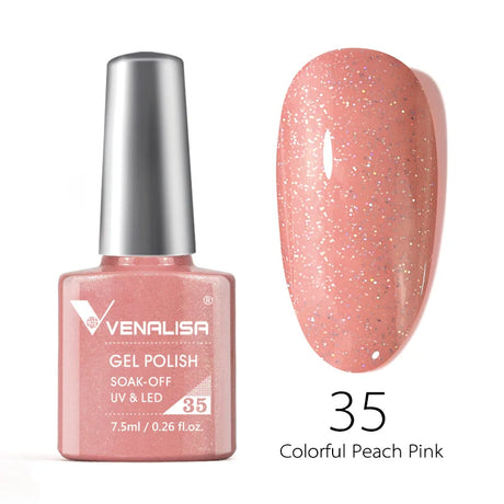 Venalisa 7.5ml Nail Gel Polish 60 Color Glitter Color Nail Varnish For Nail Art Manicure Top Coat Soak Off Enamel UV Gel Varnish