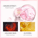 LAIKOU Japan Sakura Clay Mask Deep Cleansing Skin Mud Korean Face Mask Oil Control Shrink Pores Skin Care 80g