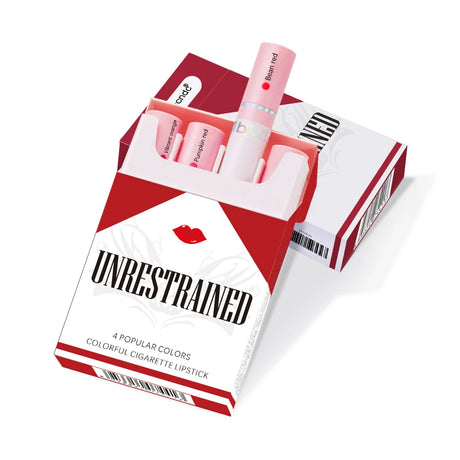4-Lasting Stick Waterproof Lip Set - Long-Lasting Matte Lipstick with Transparent Finish - Perfect Valentine's Day Gift for Her