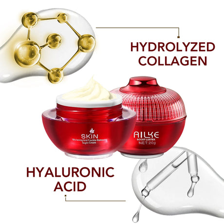 AILKE Brightening Day & Night Face Cream, Anti-Wrinkles, Moisturizing, Lightening, Stains Remove Facial Skin Care Cosmetics