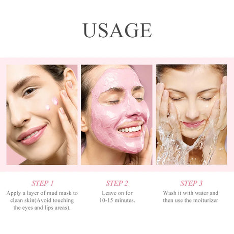 LAIKOU Japan Sakura Clay Mask Deep Cleansing Skin Mud Korean Face Mask Oil Control Shrink Pores Skin Care 80g