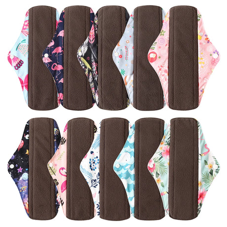 5pcs Set 4pcs Bamboo Reusable Sanitary Pads Washable Absorbent Cloth Menstrual Pads+1pc Bonus Free Mini Wet Bag