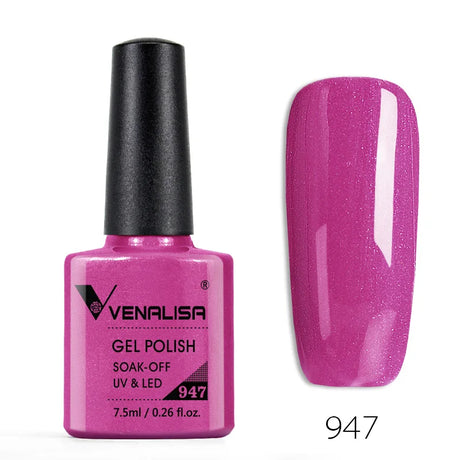 Venalisa 7.5ml Nail Gel Polish 60 Color Glitter Color Nail Varnish For Nail Art Manicure Top Coat Soak Off Enamel UV Gel Varnish