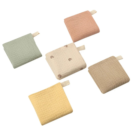 5pcs Baby Saliva Soft Absorbent Gauze Cotton Burp Cloth Kindergarten Handkerchief Newborn Washcloth Nursing Towel