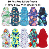 10pcs Organic Bamboo Charcoal Washable Hygiene Menstrual Pads Heavy Flow Sanitary Pads Lady Cloth Pad Reusable Pads