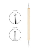 Professional Dual-Use Nail Art Dotting Pen Manicure Tool for Creative Design - Swirl Wood Marbleizing Steel Rhinestones
