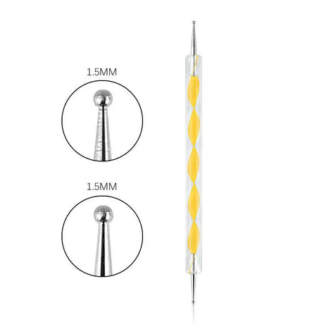 Professional Dual-Use Nail Art Dotting Pen Manicure Tool for Creative Design - Swirl Wood Marbleizing Steel Rhinestones