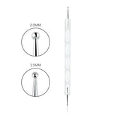 Professional Dual-Use Nail Art Dotting Pen Manicure Tool for Creative Design - Swirl Wood Marbleizing Steel Rhinestones