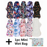 10pcs Organic Bamboo Charcoal Washable Hygiene Menstrual Pads Heavy Flow Sanitary Pads Lady Cloth Pad Reusable Pads