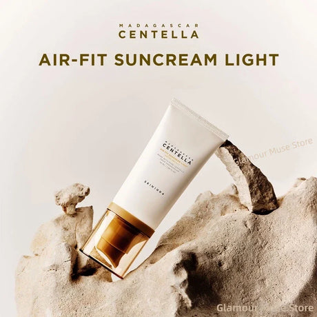 Korean Madagascar Centella Soothing Whitening Cream & Air-Fit Suncream Light SPF30 PA++++ Daily Sun Protection Skincare Products