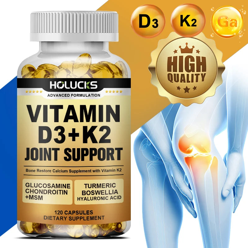 Advanced Vitamin D3 K2 Joint Support Supplement, for Heart & Bone Health, Cardiovascular & Immune Support, Calcium Absorption