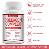Multi-Type Collagen Complex Capsules, Natural Collagen Peptides Supplement, Support Skin Radiance, Hair, Nail & Joint Health