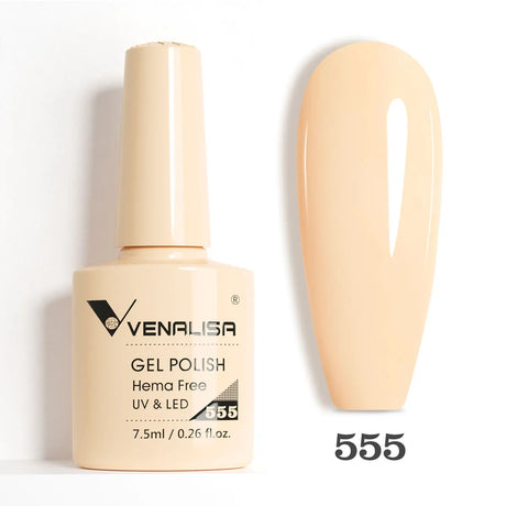 VIP5 Venalisa Nail Gel Polish Jelly Color HEMA/TPO FREE Nude Pink Semi Permanent Soak Off UVLED Gel Polish Sparkle Gel Varnish