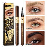 Four-Pronged Eyebrow Pencil, Four-End, Long-Lasting, Non-Smudged, Water-Resistant, Anti-Smudged Eyebrow Pencil