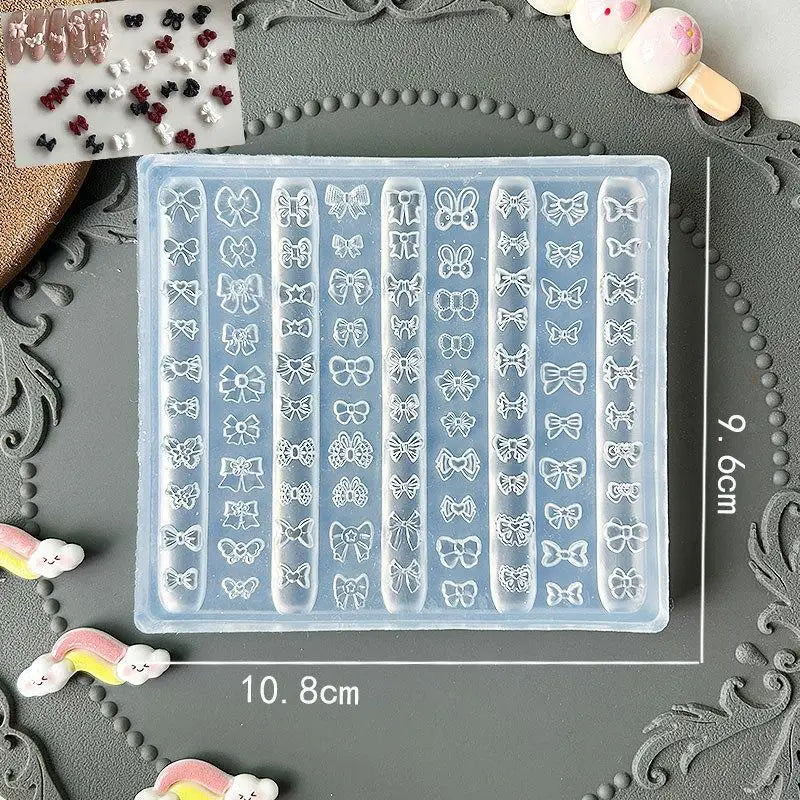 〔CC55〕3D Fruit Silicone Nail Mold Sweet Flower Petals Fairy Nails Templates DIY Nail Art Decor Manicure Template For Nail Charms