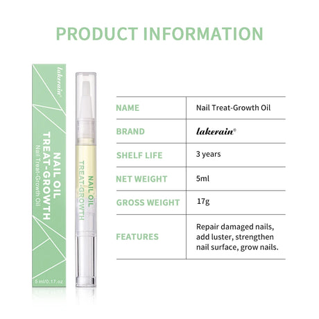 Nail Treat -Growth Nail Strengthener Healthy Strong Nail Growth Oil Help Splits Thin Nails Repair Manicure Nail Hardener Polish
