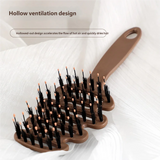 Natural Boar Bristle Hair Comb Hollow Scalp Massage Detangler Brush Anti-frizz Styling Hairbrush for Curly Hair