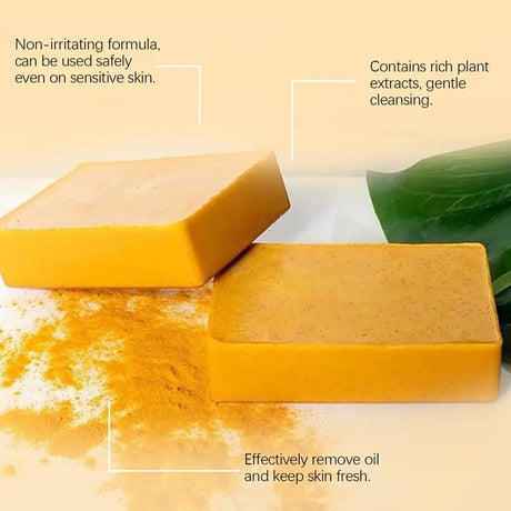 100g Turmeric Soap, Lemon Kojic Acid Soap, Shower And Facial Soap Body Care  Face Cleanser Turmeric  Soap Body and Face Cleaning