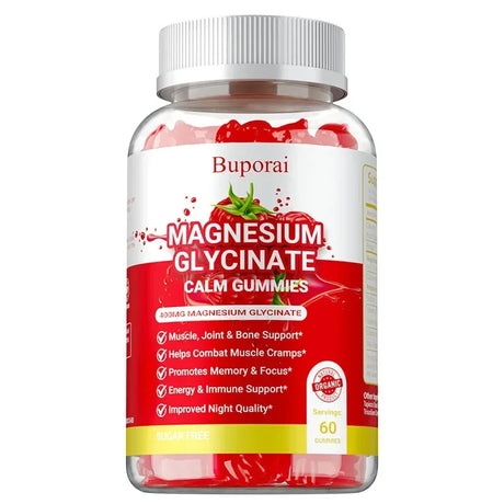 Magnesium Glycinate Gummies - Improve Sleep, Promote Physical and Mental Relaxation, and Reduce Leg Cramps and Muscle Pain