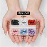30/60pcs/Box 3D Luxury Metal Nail Art Decorations Alloy Shiny Rhinestones Pearl Gems Zircon Diamond Charms DIY Nail Accessories