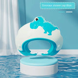 Baby Soft Rubber Waterproof Shampoo Cap Children Shampoo Artifact Baby Shampoo Cap Adjustable Ear Protectors Dinosaur Pattern