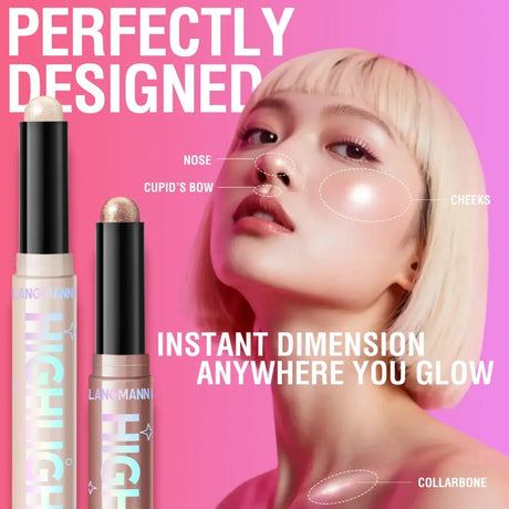 Face Pearl Diamond Highlighter Stick Contour Nose Shadow Lasting 3D Brightening Cheek Blusher Illuminator Repairing Makeup Pen