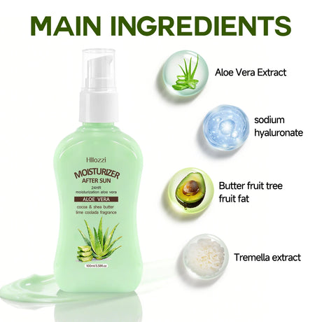 MOISTURIZER AFTER SUN ALOE VERA GEL，Quick absorption, non-greasy texture, post-sun hydration, suitable for both men and women
