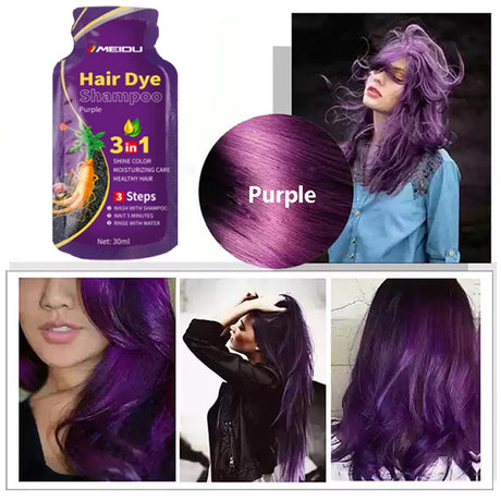 Pure Natural Herbal Hair Dye Shampoo Change Hair Color Cover Gray Hair White Hair Treatment Bubble Plant Hair Dye Hair Care New