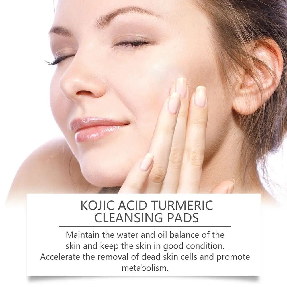 Turmeric Kojic Acid Cleansing Pads 40 Counts, Turmeric Face Scrub Pads Exfoliating Face Body To Help Balance Skin Oil And Water