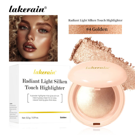 Highlighter Powder LongLasting Waterproof Face Instant Silky Skin Glow Baked Shimmer Illuminator Makeup Contouring Glitter
