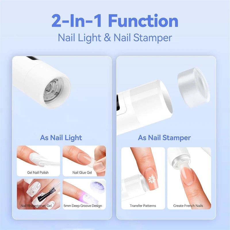 Portable Mini Led Nail Lamp Rechargeable Mini UV Led Lamp for Nails Gel Dry,Cordless Resin Curing UV Light Mini Nails Dryer