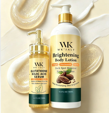 WK JALY Lightening Skin Care Kit for Dark, Black, Caramel Skin, Moisturizing, Acne and Spots Removal, Even Skin Tone for Women