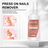 LIMEGIRL 60ml Nail Remover Gel Remover Nail Liquid Easy Soften Remove Fake Nails Solid Adhesive Press-On Nail Gel Remover Tool