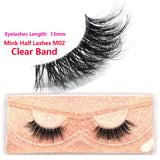 Half Lashes Short Mink Eyelashes Fluffy Soft False Eyelashes Wispy Cross Strip Eye Lashes Natural Mink Eyelash Extension Makeup