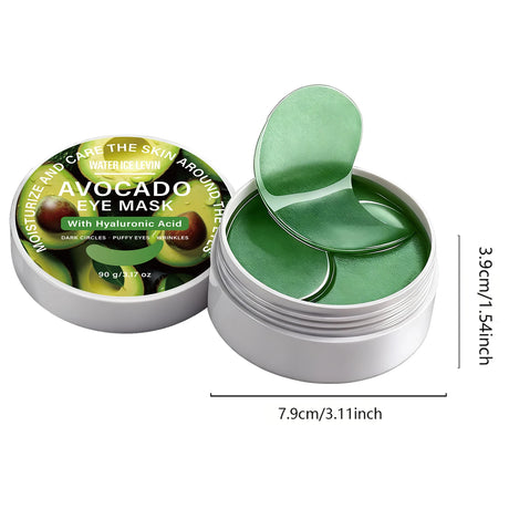 Rich Avocado Eye Mask Hyaluronic Acid Cocoa Butter Blend. Targets Dark Circles Puffy Eyes Wrinkles. Watericelevin 90g.