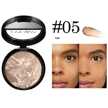 Luminous Finish Setting Powder Lasting Oil-control Shimmer Marble Baked Powder Brightening Face Powder Compact Foundation Makeup