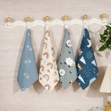 Elinfant 4PCS Baby Face Towel 100% Cotton Crepe Cloth Washcloth Soft Cozy Cloth Wipes Infant Burp Cloth