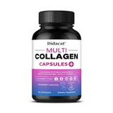 Multi Collagen Capsules with Hyaluronic Acid & Vitamin C, Support Cardiovascular, Skin Hair Nail Joint Bone & Digestive Wellness