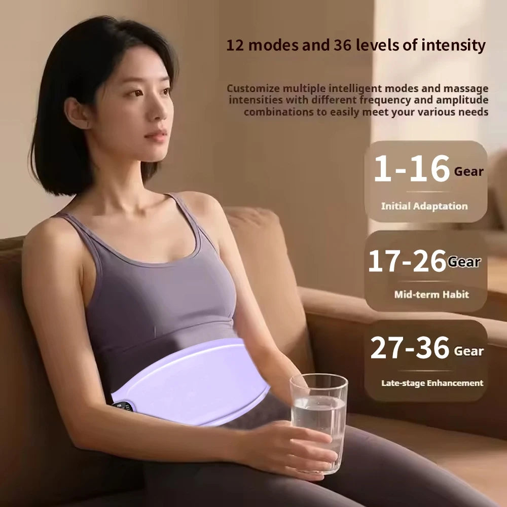 Waist Massager Heating Pad Period Pain Relief - Portable EMS Belly Massager Belt Women Back Pain