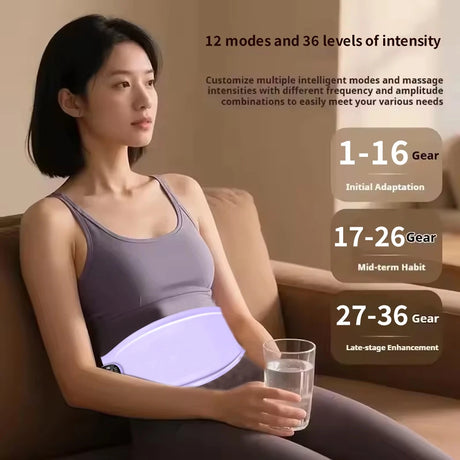 Waist Massager Heating Pad Period Pain Relief - Portable EMS Belly Massager Belt Women Back Pain