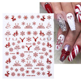 Sliver Bronzing 3D Christmas Nail Art Decoration Sticker Sparkly White Colorful Glitter Geometry Snowflake Winter Slider Foil