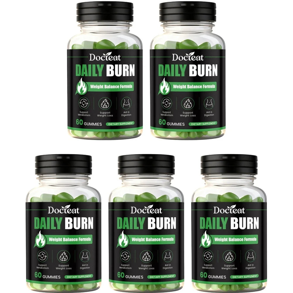 Docteat Daily Burn Gummies, Weight Balance, Metabolic Support, Digestive Comfort, Antioxidant, Energy & Vitality - 60 Count