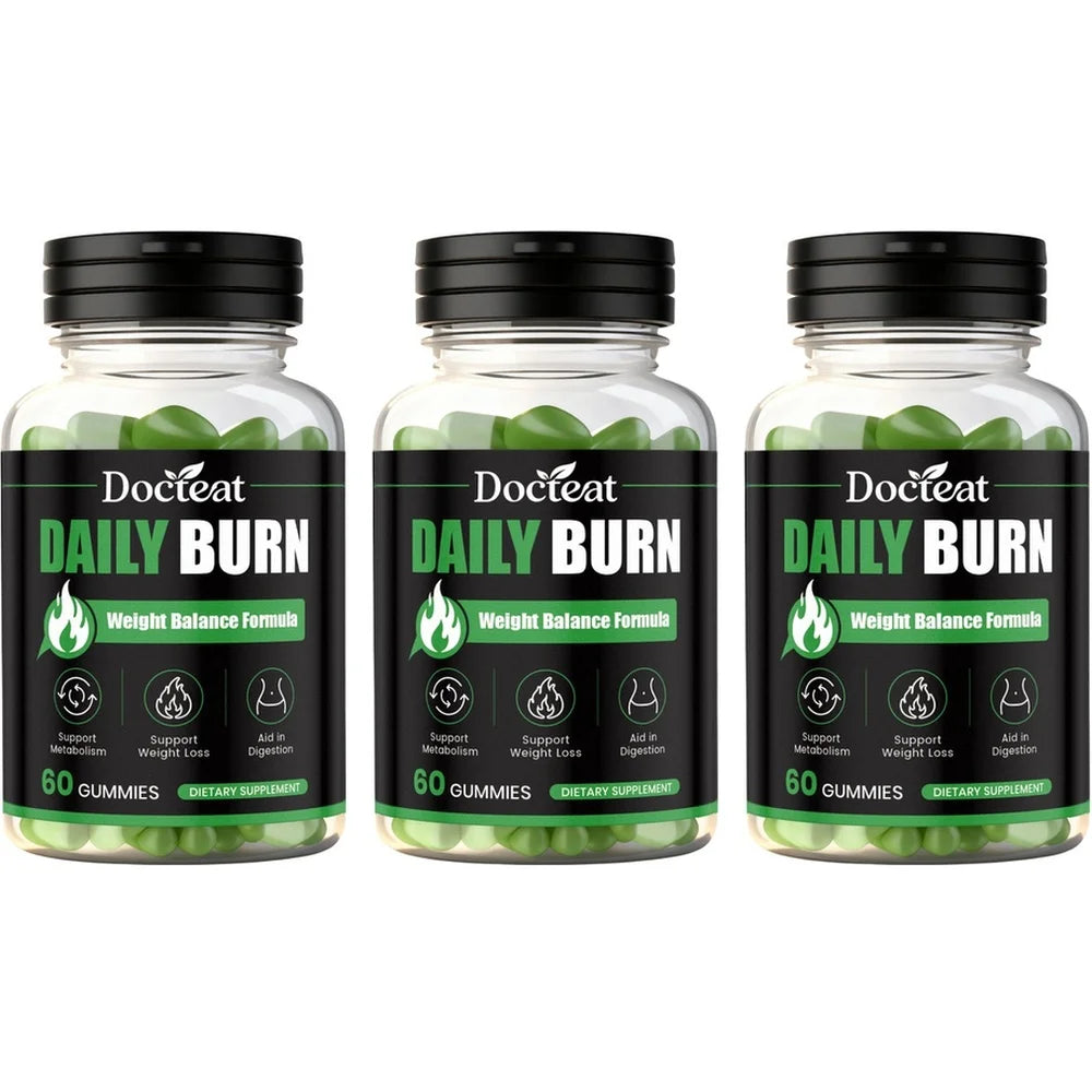 Docteat Daily Burn Gummies, Weight Balance, Metabolic Support, Digestive Comfort, Antioxidant, Energy & Vitality - 60 Count