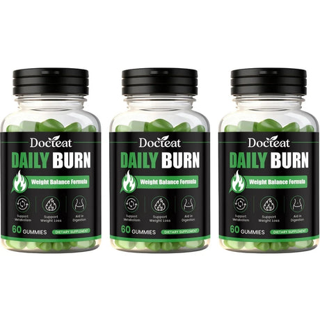 Docteat Daily Burn Gummies, Weight Balance, Metabolic Support, Digestive Comfort, Antioxidant, Energy & Vitality - 60 Count