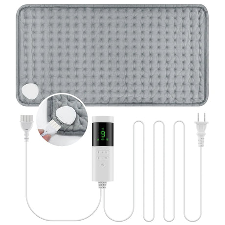 Electric Heating Pad with 9 Heat Settings 4 Timers, Soft Plush USB Washable Heated Mat for Back Neck Belly Office Home