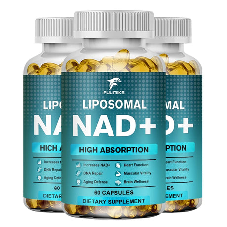 Liposomal NAD+ 1000mg Capsules, Supports Cellular Energy, Anti-Aging, DNA Repair,  Brain, Heart Health & Natural Vitality