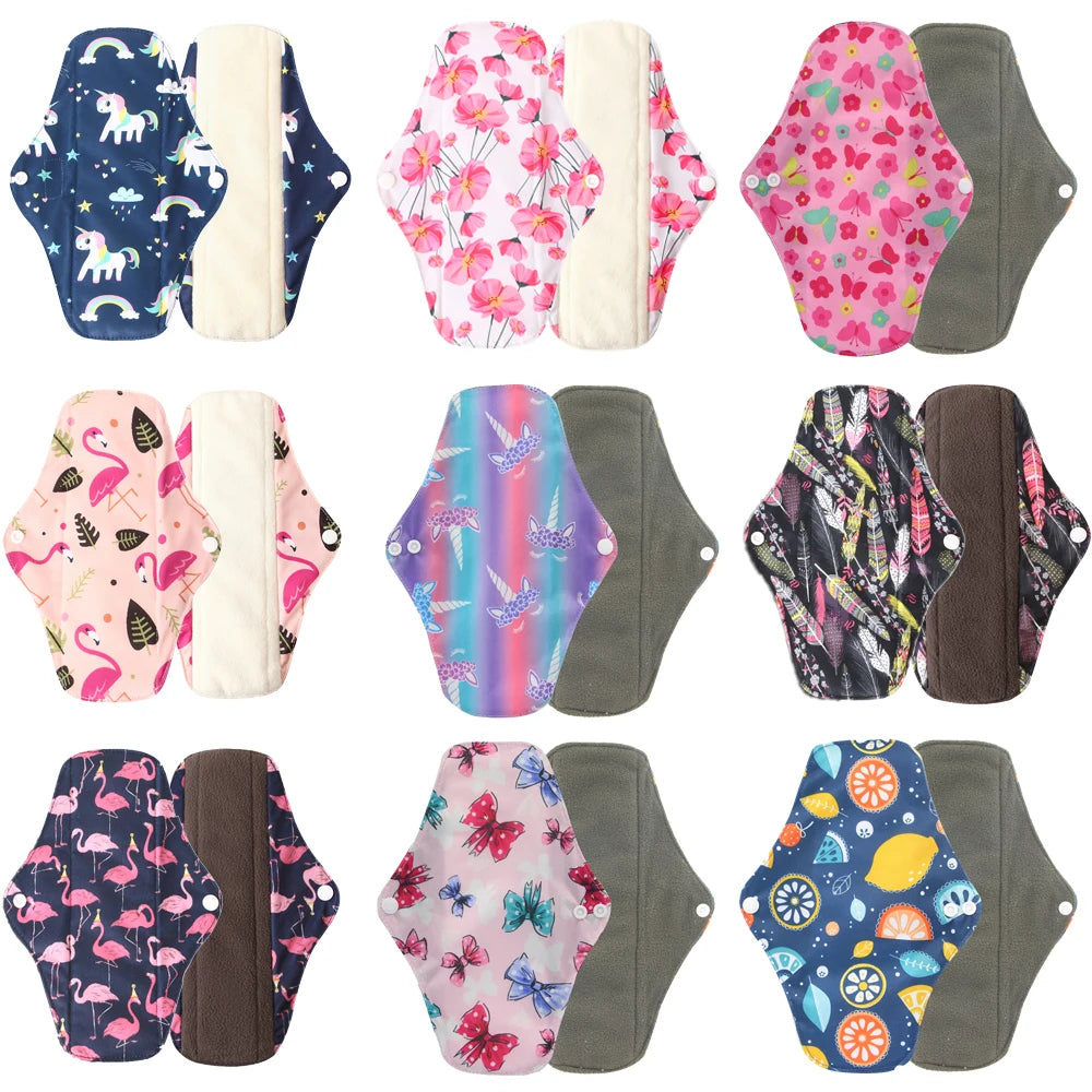 Washable Menstrual Pad Panty Liner Reusable Cloth Sanitary pad Hygienic and Soft Washable Charcoal Menstrual