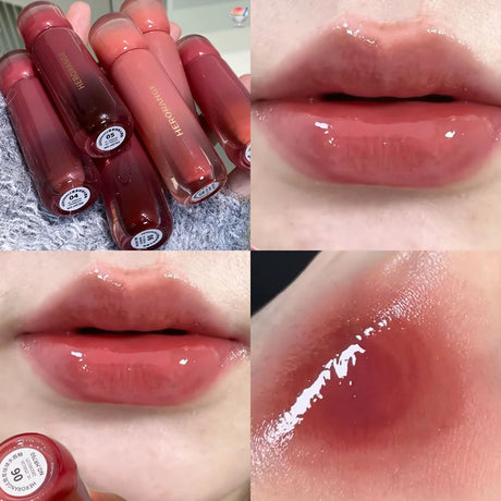 Smoked Grape Purple Red Lip Glaze Mirror Water Lip Gloss Moisturizing Liquid Lipstick Clear Tint Makeup Korean Women Cosmetics