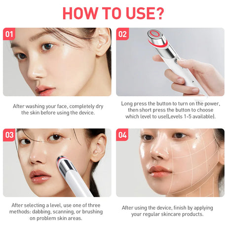 Age-R Booster H Skin Care Facial Home Beauty Device Facial Skin Care Tools Anti Aging Microcurrent Lift Face Care Therapy